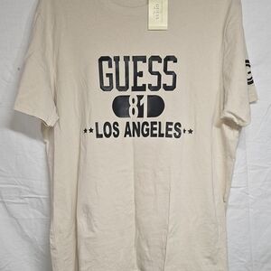 GUESS Men's Beige Los Angeles Tee